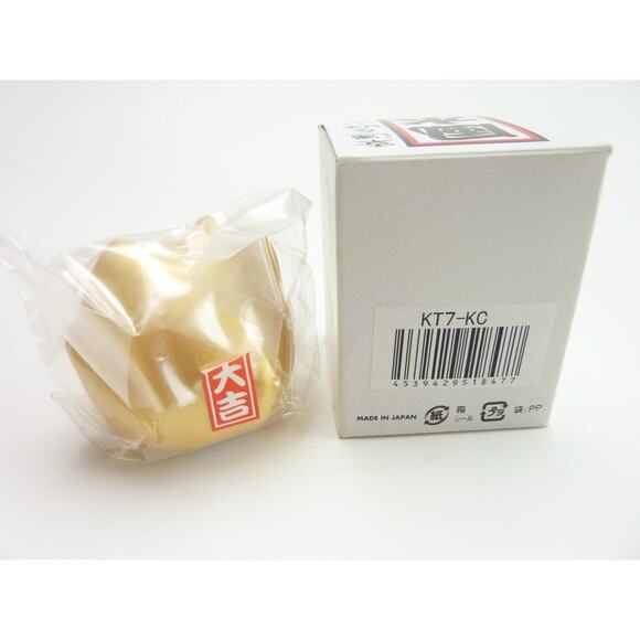 Small Japanese Gold Lucky Daruma Neko Cat Doll Good Luck Fortune Made in Japan - Picture 2 of 3